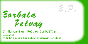 borbala pelvay business card